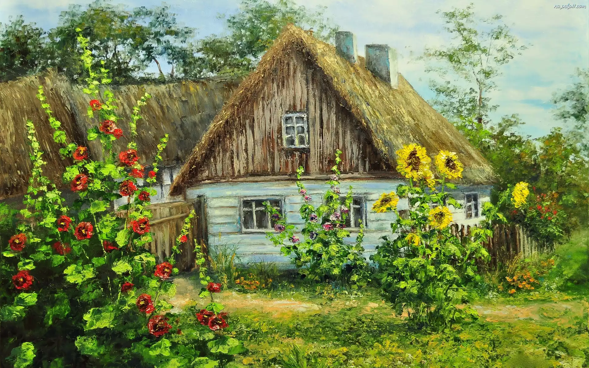 Kwiaty Dom Wiejski Ogr d Na Pulpit